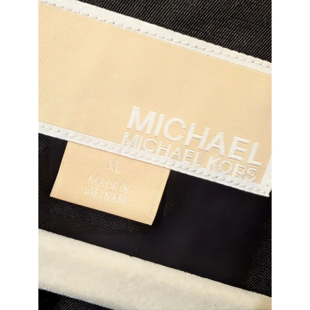 Michael Kors Black Gold-Button Trench coat size XL  Boss Babe classic utility